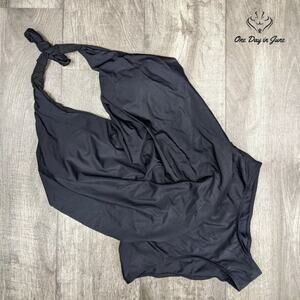 Amzbrly Halter Tie Back One Piece Tummy Control Swimsuit Size L